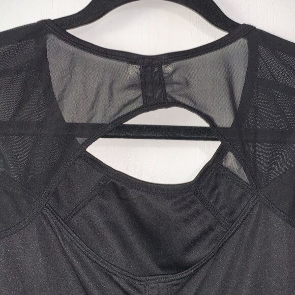 Danskin Now Black Mesh Back Active Tank Top XL 16-18 Polyester/Spandex Womens At - Picture 8 of 10